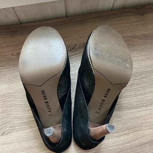 Miss Sixty Women’s Italian Distressed Suede Open Toe Heels - Picture 7 of 8